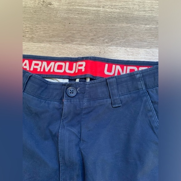 Under Amour Casual Pants Golf Pants Work Pants Khaki Blue Size 34 x 32 Men’s - Picture 8 of 11
